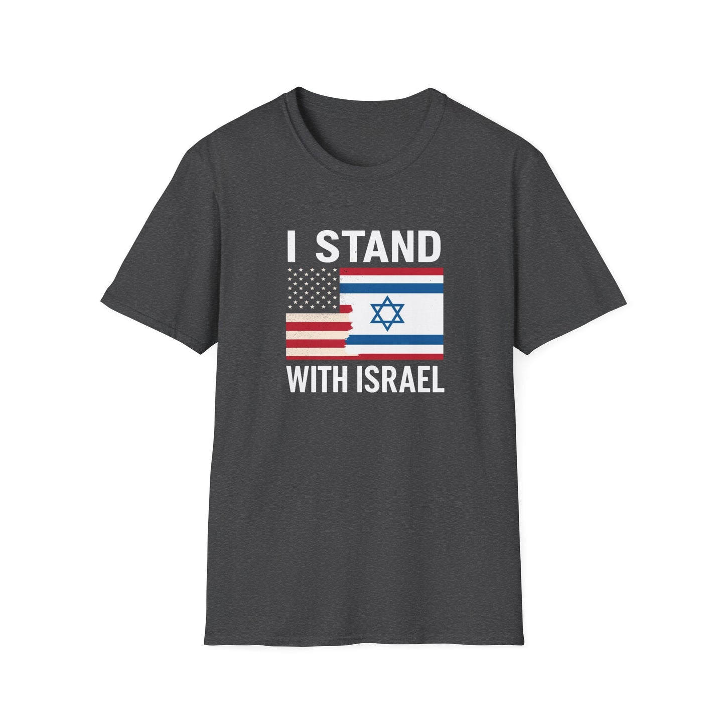 Show your solidarity with this striking “I Stand With Israel” Unisex Softstyle T-Shirt.