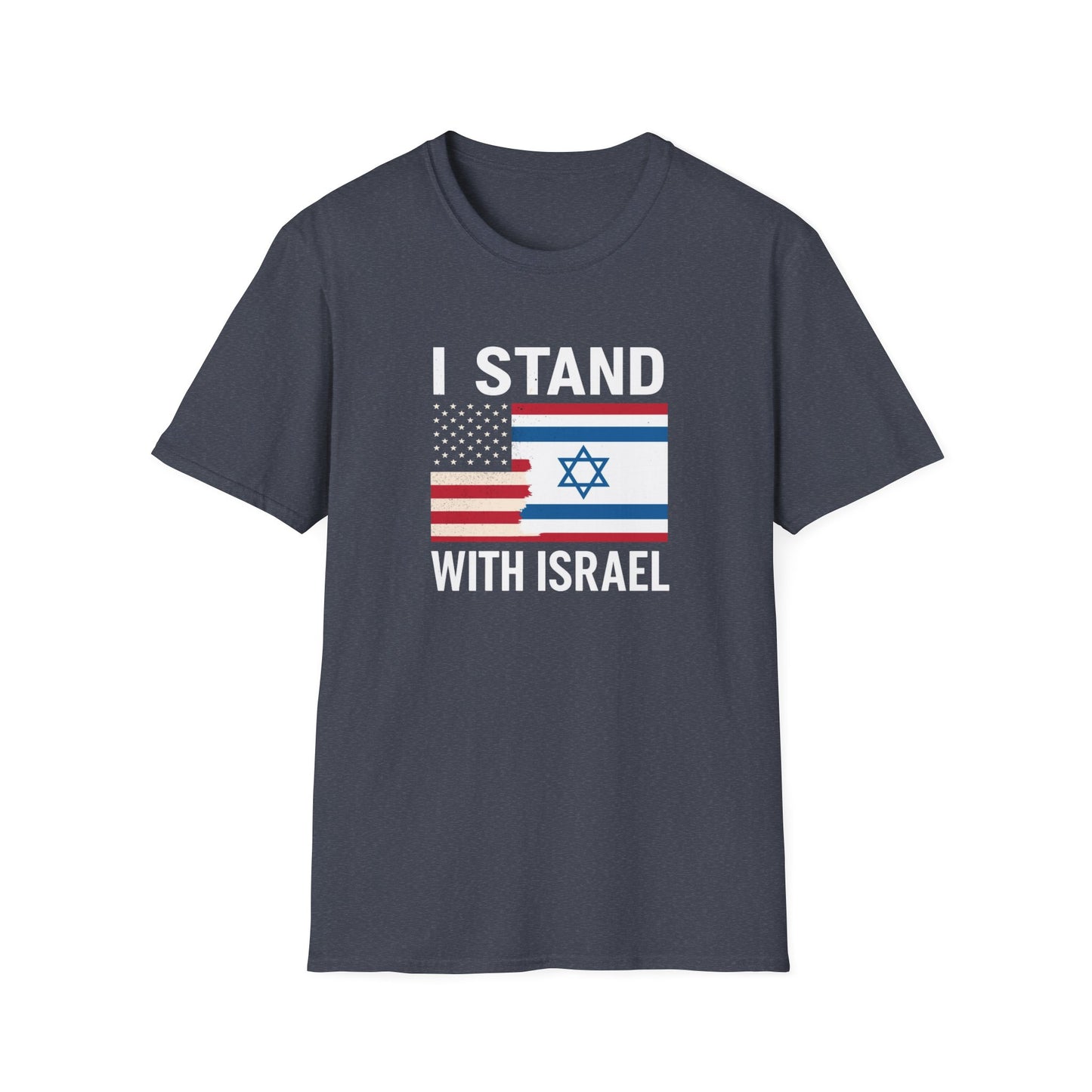 Show your solidarity with this striking “I Stand With Israel” Unisex Softstyle T-Shirt.