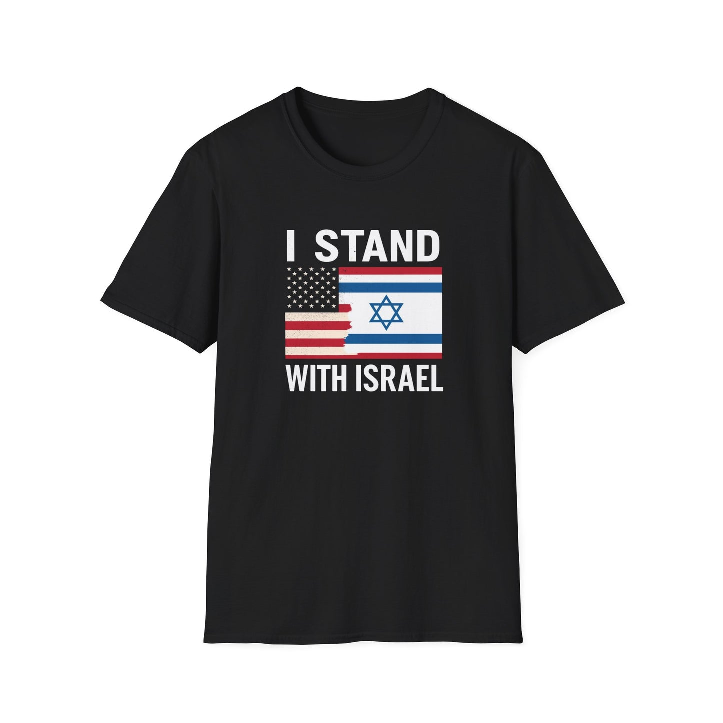 Show your solidarity with this striking “I Stand With Israel” Unisex Softstyle T-Shirt.
