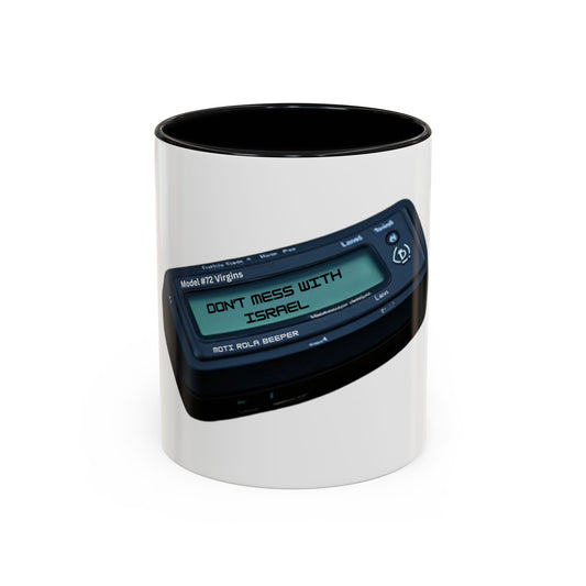 Accent Coffee Mug (11oz) - Don't Mess With Israel Pager