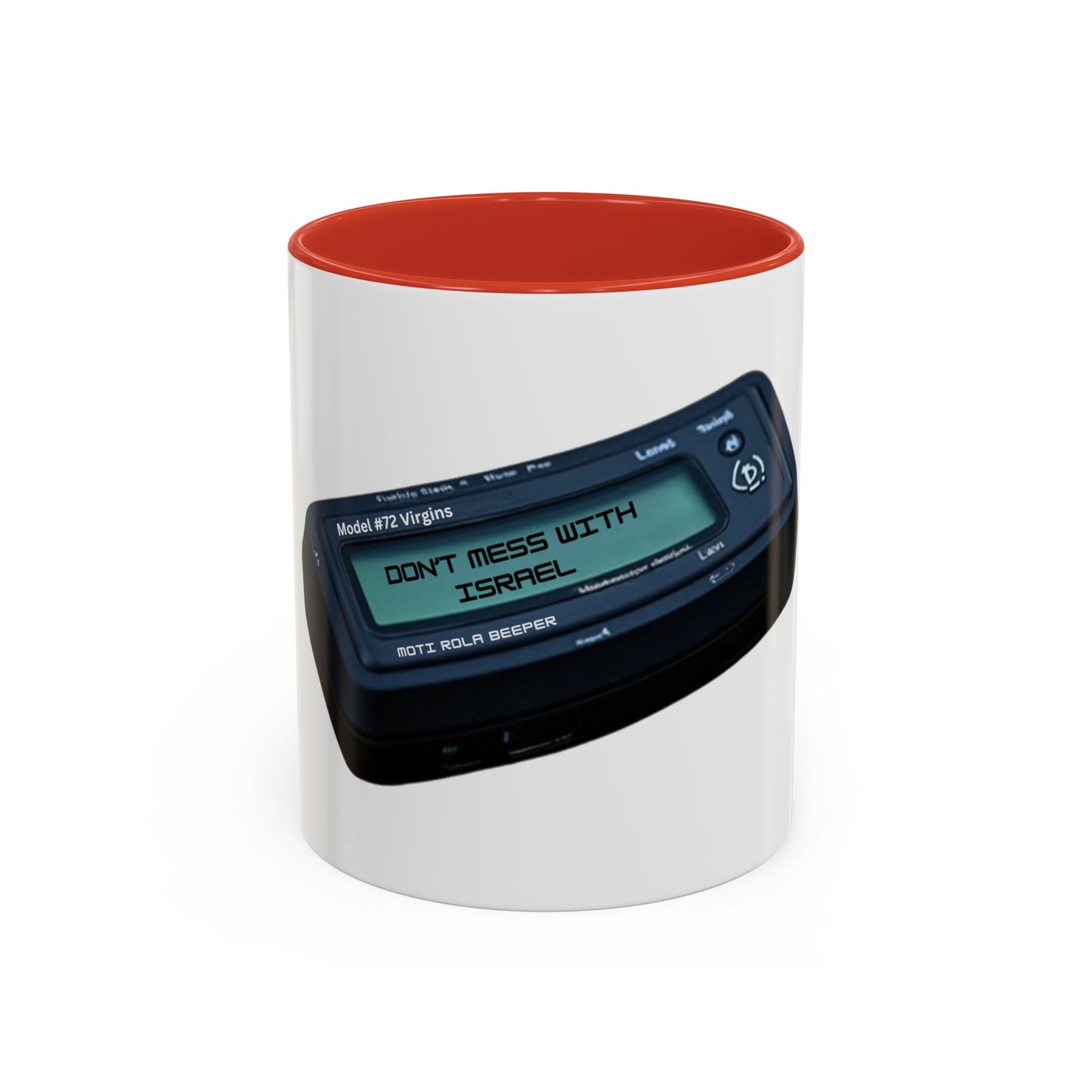 Accent Coffee Mug (11oz) - Don't Mess With Israel Pager