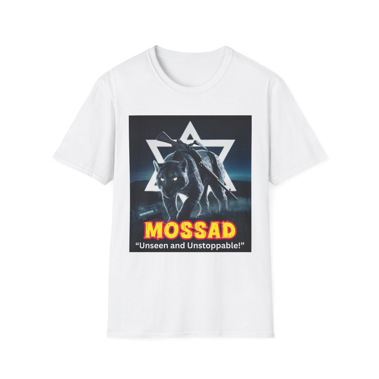 Unisex Softstyle T-Shirt:  Mossad - Unseen and Unstoppable