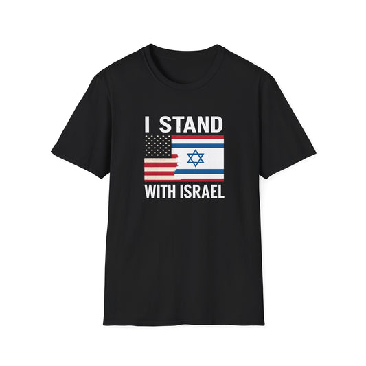Show your solidarity with this striking “I Stand With Israel” Unisex Softstyle T-Shirt.
